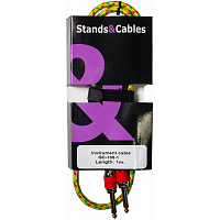 STANDS & CABLES GC-108-1 Инструментальный кабель в тканевой оплетке, Jack 6.3 мм моно - Jack 6.3 мм моно, длина 1 метр