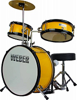 Weber MickeyKit Yellow Маломензурная ударная установка, 3 барабана, 12-6-8; стул, педаль и тарелка в комплекте, цвет  желтый