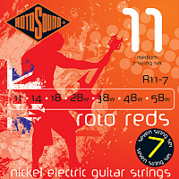 ROTOSOUND R11-7 STRINGS NICKEL MEDIUM струны для 7-струнной электрогитары, никелевое покрытие, 11-58