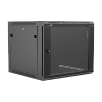 Caymon WPR609R/B Шкаф телекоммуникационный настенный 19''. Материал сталь. Передняя дверь из закаленного стекла.  Монтажная высота 9U. Размеры (Ш x В x Г) 600x501x600 мм, вес 26 кг. Цвет черный (RAL9004)