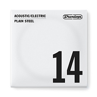 Dunlop DPS14 Acoustic/Electric Plain Steel  струна для акустической и электрогитары, сталь, 0.014