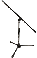 Ultimate Support PRO-R-T-SHORT-F низкая микрофонная стойка "журавль" на треноге, со складным механизмом, высота 49-72 см, черная