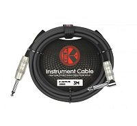 Kirlin IP-202PR 3M BK кабель инструментальный, джек моно 6.3 мм - джек моно 6.3 мм угловой, длина 3 метра