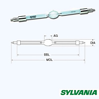 Sylvania BA4000DE(MSI4000) лампа газоразрядная, 4000W, цоколь SFa21-12, ресурс 750ч.