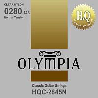 Olympia HQC2845N струны для классической гитары, чистый нейлон, нормальное натяжение, посеребренная обмотка, калибр: 28-32-40-29w-35-43