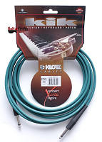KLOTZ KIK4,5PPGN готовый инструментальный кабель, длина 4.5м, разъемы KLOTZ Mono Jack (прямой-прямой), цвет зеленый