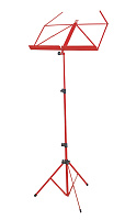 ROXTONE MUS008 Red Пюпитр складывающийся, на трех ногах, высота регулируемая: 45-110 см, размер в сложенном состоянии: 50 см, подставка: 40х29 см, цвет красный, вес 1.2 кг