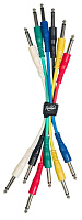 ROCKDALE IC016-15CM комплект из 6 шт. патч-кабелей с разъёмами mono jack (TS) male, длина 15 см, 6 цветов