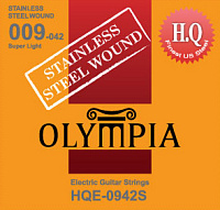 Olympia HQE0942S струны для электрогитары, Stainless Steel Wound, калибр: 9-11-16-24w-32-42