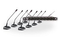 Pasgao PAW8000/PDE40W беспроводная конференционная система на 8 микрофонов гусиная шея