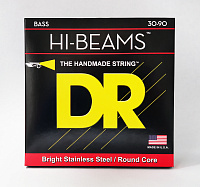 DR XLR-30 струны для 4-струнной бас-гитары, калибр 30-90, серия HI-BEAM™, обмотка нержавеющая сталь, покрытия нет