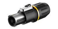 ROXTONE RS4FP-HD Разъем кабельный типа speakon, сверхпрочный, с металлическим основанием, 4-контактный, "female", контакты: никелированная латунь. Цвет черно-желтый