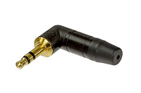 Neutrik NTP3RC-B кабельный разъем Jack 3.5мм TRS (стерео) штекер, угловой черненый корпус, золоченые контакты