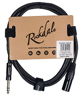 ROCKDALE XJ001-2M готовый микрофонный кабель, разъемы XLR male - stereo jack male, длина 2 м, черный