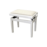 Hidrau X24 White Gloss  банкетка, белая полированная, белое сиденье