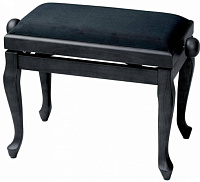 GEWA Piano Bench Deluxe Classic Black Matt  банкетка для пианино черная матовая гнутые ножки (верх черный бархат)