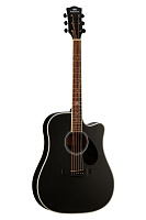 KEPMA D1CE Black электроакустическая гитара, цвет черный глянцевый, в комплекте кабель 3 м