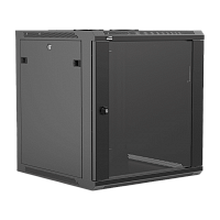 Caymon WPR612R/B Шкаф телекоммуникационный настенный 19''. Материал сталь. Передняя дверь из закаленного стекла.  Монтажная высота 12U. Размеры (Ш x В x Г) 600x638x600 мм. Вес 30,7 кг. Цвет черный (RAL9004)