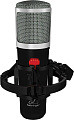 Behringer T-47 Ламповый студийный конденсаторный микрофон (кардиоида) в комплекте с эласт. подвесом, блоком питания, кабелем (10 м), ветрозащитой и транспортным кейсом