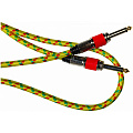 STANDS & CABLES GC-108-1 Инструментальный кабель в тканевой оплетке, Jack 6.3 мм моно - Jack 6.3 мм моно, длина 1 метр