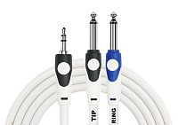 Kirlin LGY-362L 1M WH кабель Y-образный 1 м, 3,5 мм мини-джек стерео - 2 x 1/4" моноджек