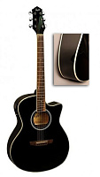 FLIGHT AG-210 CEQ BK электроакустическая гитара с вырезом, цвет черный, скос под правую руку