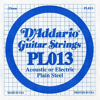 D'ADDARIO PL013 - Plain Steel одиночная струна .013