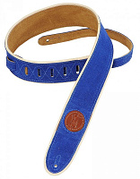 LEVY'S MSS3-2CP-ROY  ремень для гитары замшевый с декоративным кожаным кантом, 5 см, регулируемая длина 90-132,5 см, цвет королевский синий