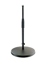 K&M 23323-300-55 настольная микрофонная стойка с держ. кабеля, выс 35-57 см, разъём 3/8', чугунное основание, чёрная
