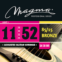 Magma Strings GA130B85  Струны для акустической гитары, серия Bronze 85/15, калибр: 11-15-23-32-42-52, обмотка круглая, бронзовый сплав 85/15, натяжение Light+