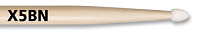 VIC FIRTH X5BN  барабанные палочки, гикори, нейлоновый наконечник, Extreme 5BN, L=16 1/2", Dia.=.595", серия American Classic