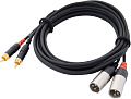 Cordial CFU 3 MC кабель RCA/XLR male, 3,0 м, черный