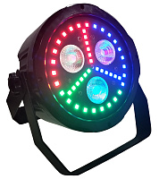 XLine Light DISCO PAR S45 Светодиодный прибор. Источник света 3х18 Вт RGBWA+UV 6-в-1 светодиода + 45x0.5 Вт RGB SMD светодиодов