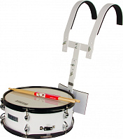 Weber MPP-1455  Маршевый белый барабан 14*5,5 дюйма со специальным креплением, ободы черные, барабанные палочки, настроечный ключ в комплекте