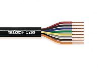 Tasker C269-BLACK эластичный круглый акустический кабель, OFC 8х2.50 кв.мм