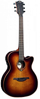 LAG T100ACE-BRS Электро-акустическая гитара, Аудиториум с вырезом и пьезодатчиком STUDIOLAG, цвет - натуральный с коричневым оттенком, глянцевый
