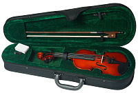CREMONA GV-10 1/16  скрипка размером 1/16 для малышей дошкольного возраста, полностью укомплектованная, с футляром, смычком и канифолью