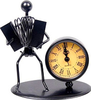 GEWA Sculpture Clock Accordion  часы-скульптура сувенирные аккордеонист, металл, 12x6,5x13 см