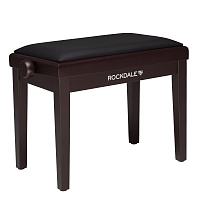 ROCKDALE RHAPSODY 135 ROSEWOOD BLACK деревянная банкетка с регулировкой высоты, цвет корпуса палисандр, сиденье - кожзам черный