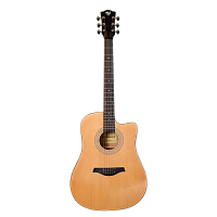 ROCKDALE Aurora D5 Gloss C NAT акустическая гитара дредноут с вырезом, цвет натуральный, глянцевое покрытие