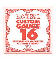 Ernie Ball 1016 струна для электро- и акустических гитар. Сталь, калибр .016