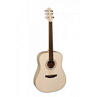 FLIGHT AD-200C WH  акустическая гитара, цвет белый, скос под правую руку