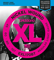 D'ADDARIO EXL170BT струны бас, никель, Regular Light, 45-107
