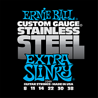 Ernie Ball 2249 струны для электрогитары Stainless Steel Extra Slinky (8-11-14-22w-30-38)