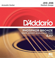 D'ADDARIO EJ17 струны для акустической гитары, фосфор/бронза, Medium, 13-56