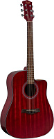 FLIGHT D-155C MAH RD  акустическая гитара с вырезом, верхняя дека махагони, корпус махагони, цвет красный