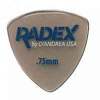 D'Andrea RDX346 0.75  Медиатор гитарный, материал полифенилсульфон, толщина 0.75 мм, средне-жёсткий, серия Radex, форма равноширокий треугольник, упаковка 6 шт.