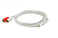PROCAST Cable m-MJ/2RCA.2 Аудиокабель, 3.5 мм стерео миниджек папа - 2 RCA папа, длина 2 метра, цвет белый