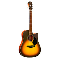 KEPMA EDC Sunburst акустическая гитара, цвет санберст глянцевый