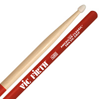 VIC FIRTH 5BNVG  барабанные палочки 5B с антискользящим покрытием, нейлоновый наконечник, материал - гикори, длина 16", диаметр 0,595", серия American Classic